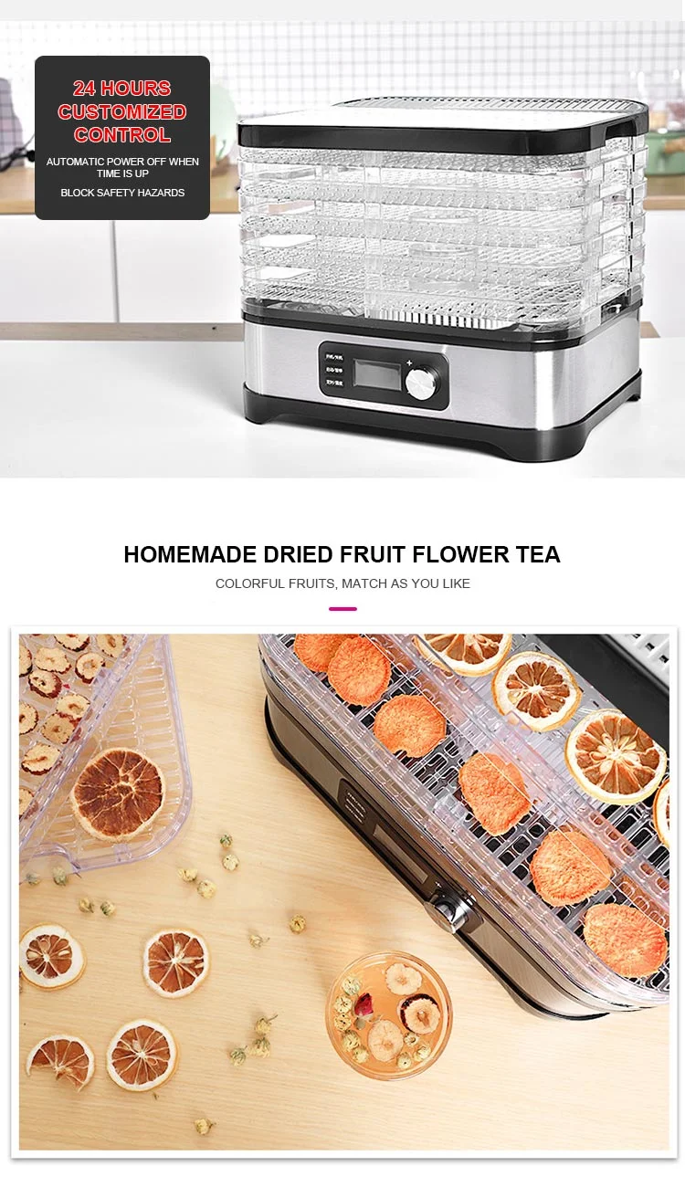 Professional Electric Fruit and Food Dehydrator with 30-70degree Temp Control